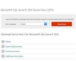 SQL Server 2014 Service Pack 3登場