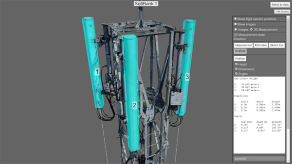 撮影データから高精度3Dモデルを生成、計測画像からゆがみや傾きを確認