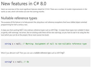 マイクロソフト、C# 8.0の新機能を紹介