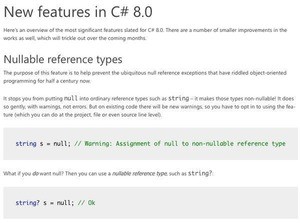 マイクロソフト、C# 8.0の新機能を紹介