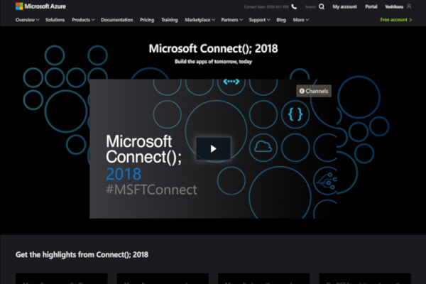 <a href="https://azure.microsoft.com/en-us/connect/" target="_blank">Microsoft Connect(); 2018</a>