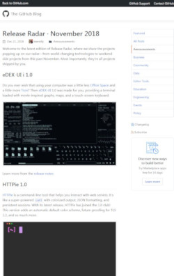 <a href="https://blog.github.com/2018-12-21-release-radar-november-2018/" target="_blank">Release Radar ・ November 2018</a>