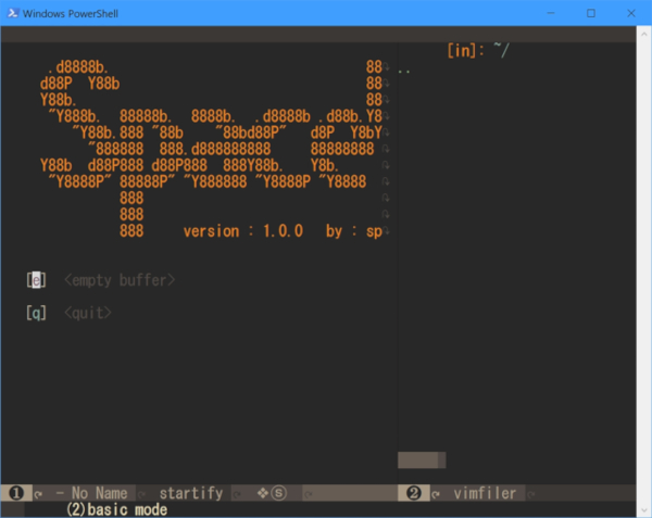 Dockerで実行中のSpaceVim(Neovim)|