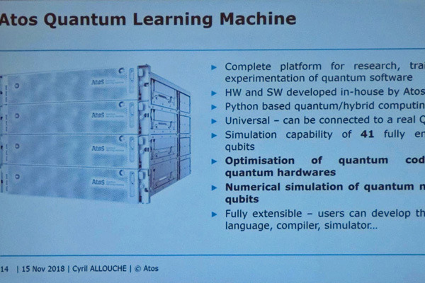 SC18 - 量子雑音をモデルできるAtosのQuantum Learning Machine