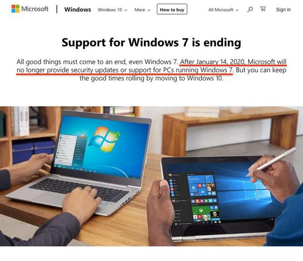 Support for Windows 7 is ending｜Microsoft