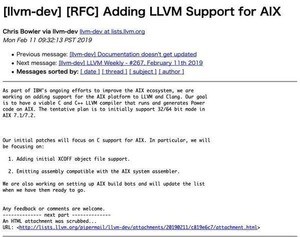 IBM、LLVMのAIXサポート追加に取り組み中