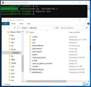 Windows 10 Build 18342、Linuxからファイルエクスプローラを実行可能に