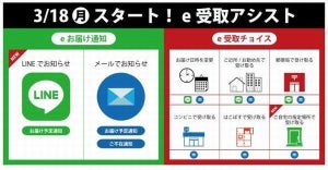 日本郵便、LINEでゆうパックの配達予定を通知 - 配達日時変更も