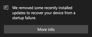 Windows 10に不適切なアップデートを自動アンインストールする機能
