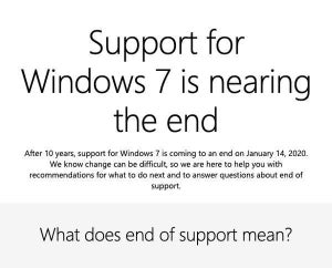 Windows 7のサポート終了へ向けて準備を