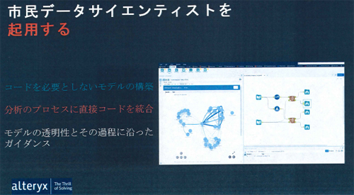 組織内で市民データサイエンティストを起用し、データサイエンティストとのギャップを埋めるとしている
