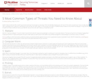 理解しておきたい基本"5種類"のセキュリティ脅威 - McAfee Blog