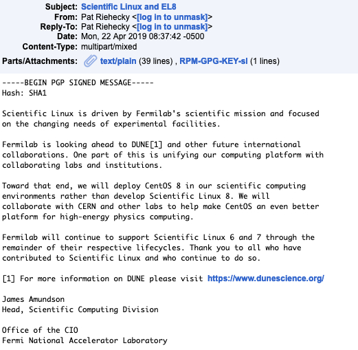 Scientific Linux and EL8