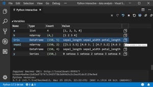 "変数"エクスプローラーも加わったPython in Visual Studio Code