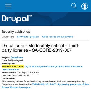 Drupalに脆弱性、アップデートを
