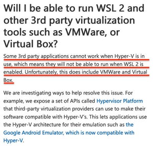 Windows 10 WSL 2の詳細が明らかに、VMware/VirtualBoxとの併用不可