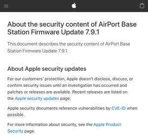 AppleのAirPort Time Capsuleに脆弱性、アップデートを