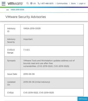 VMware ToolsおよびWorkstationに脆弱性、アップデートを