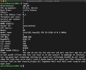 LinuxでCPUの数を調べるコマンド