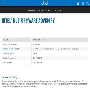 Intelの複数のプロダクトに乗っ取りの危険性、アップデートを