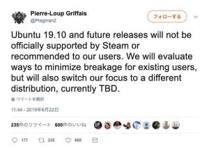 ゲームプラットフォーム「Steam」、Ubuntu 19.10からサポート終了か