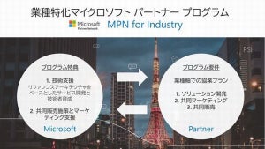 マイクロソフト、DX支援「MPN for Industryパートナープログラム」発表