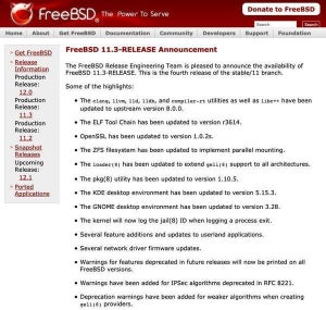 FreeBSD 11.3-RELEASE登場