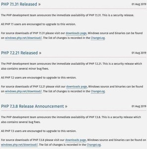 PHP、セキュリティリリース公開 - アップデートを