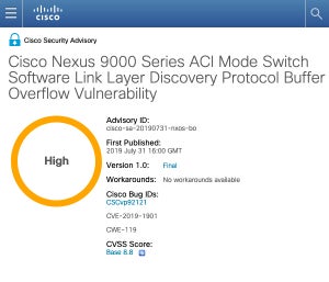 Ciscoのスイッチ「Nexus 9000シリーズ」に脆弱性、アップデートを