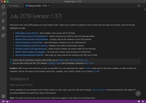 Visual Studio Code(バージョン1.37)、7月の新機能とは？