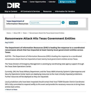米国テキサスの22政府部門がランサムウェアで混乱