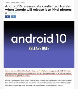 Android 10、9月頭にリリースか