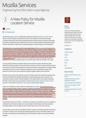 Mozilla、特許訴訟避け位置情報サービスのポリシーを変更