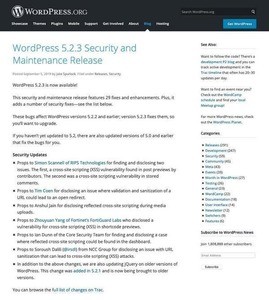 WordPress 5.2.3、脆弱性を修正したセキュリティアップデート版公開