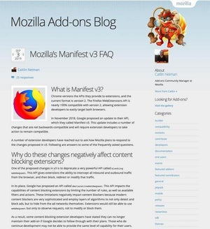 ブラウザ拡張機能 version 3、Mozillaはしばらく様子見