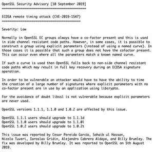 OpenSSLに複数の脆弱性、アップデートを