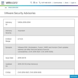vSphereなど複数のVMware製品に脆弱性、アップデートを