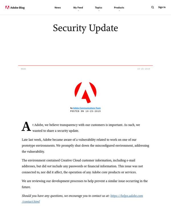 Security Update｜Adobe Blog