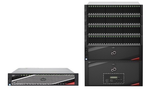左：「ETERNUS AF150 S3」、右：「ETERNUS DX900 S5