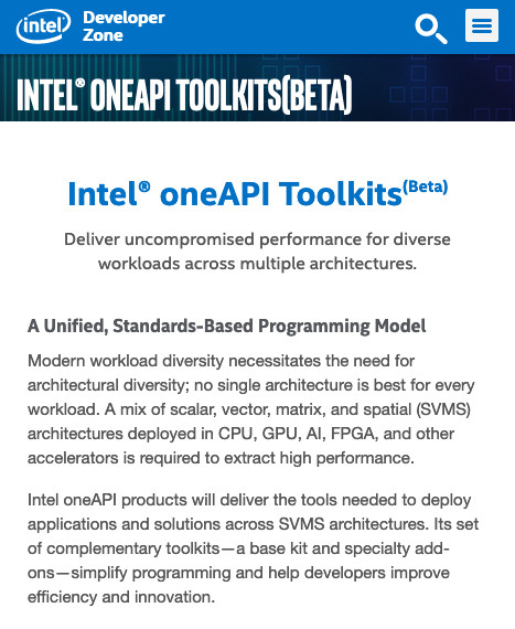 Intel oneAPI Toolkits