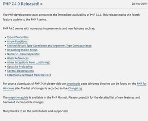 PHP 7.4公開 - 新機能導入と高速化