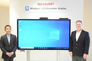 シャープ、Office 365と連携した70V型4Kタッチディスプレイ