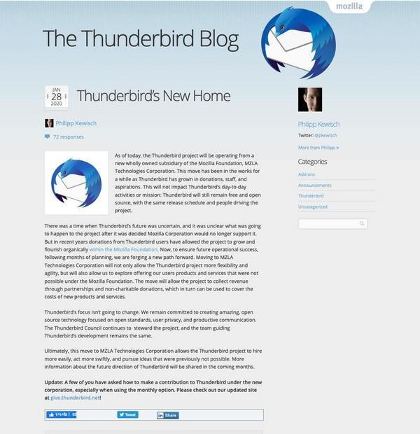 Thunderbird's New Home｜The Thunderbird Blog
