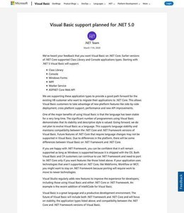 Visual Basicユーザーは要注意、.NET 5より後では使えない可能性