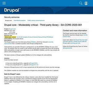 Drupalに脆弱性、迅速にアップデートを