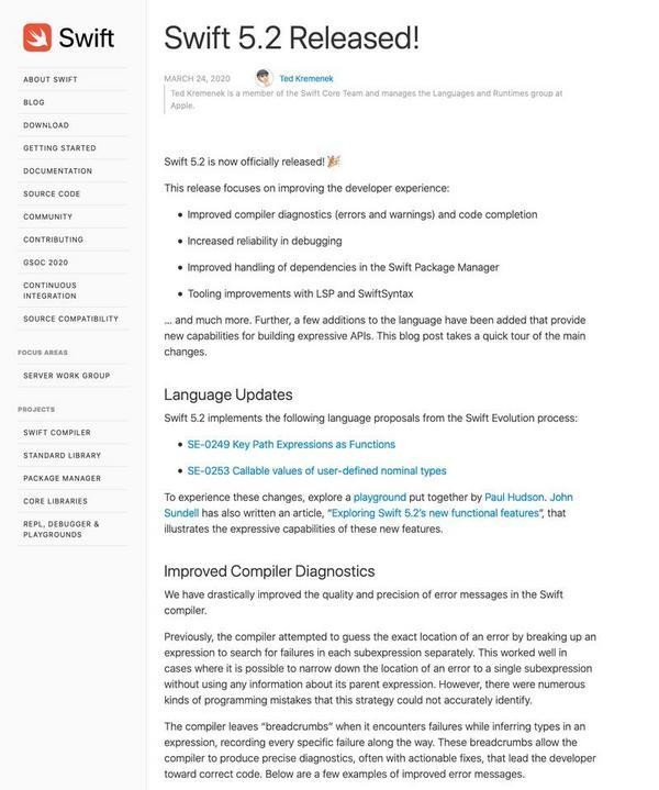 Swift.org - Swift 5.2 Released!