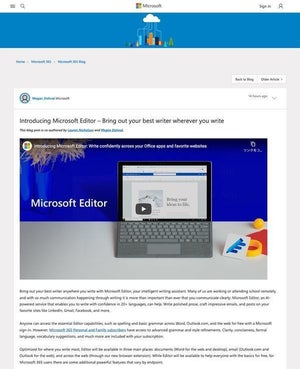 人工知能技術アシストエディタ「Microsoft Editor」登場