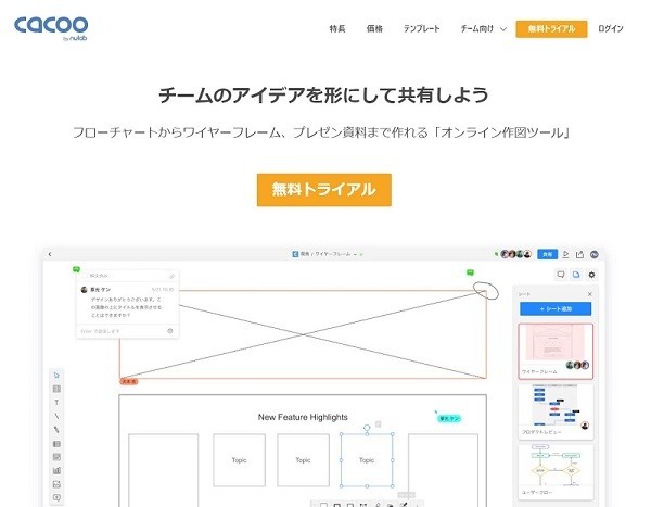 「Cacoo」(公式Webサイト)