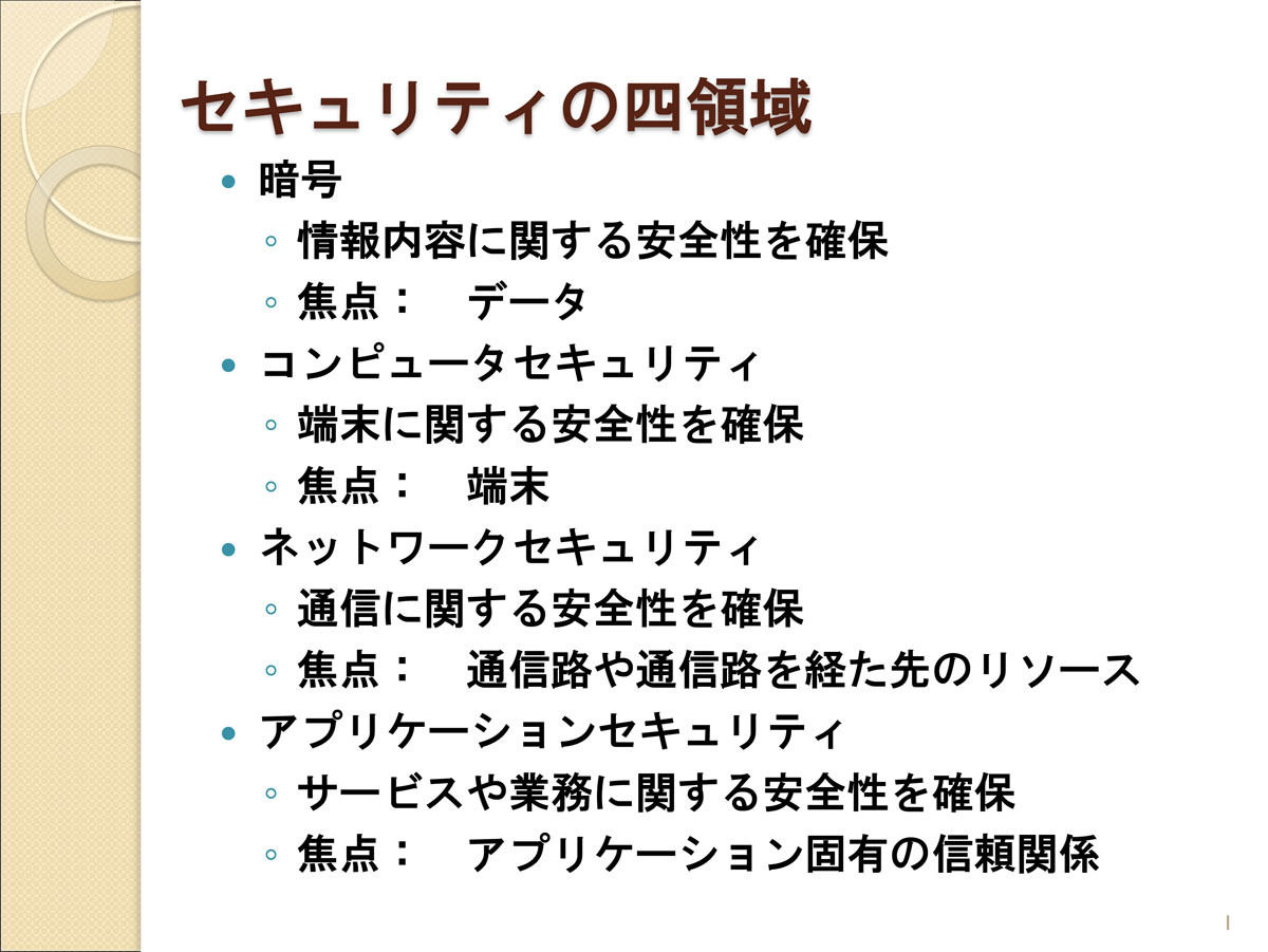 セキュリティー4領域