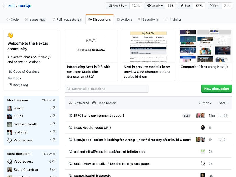 「GitHub Discussions」
